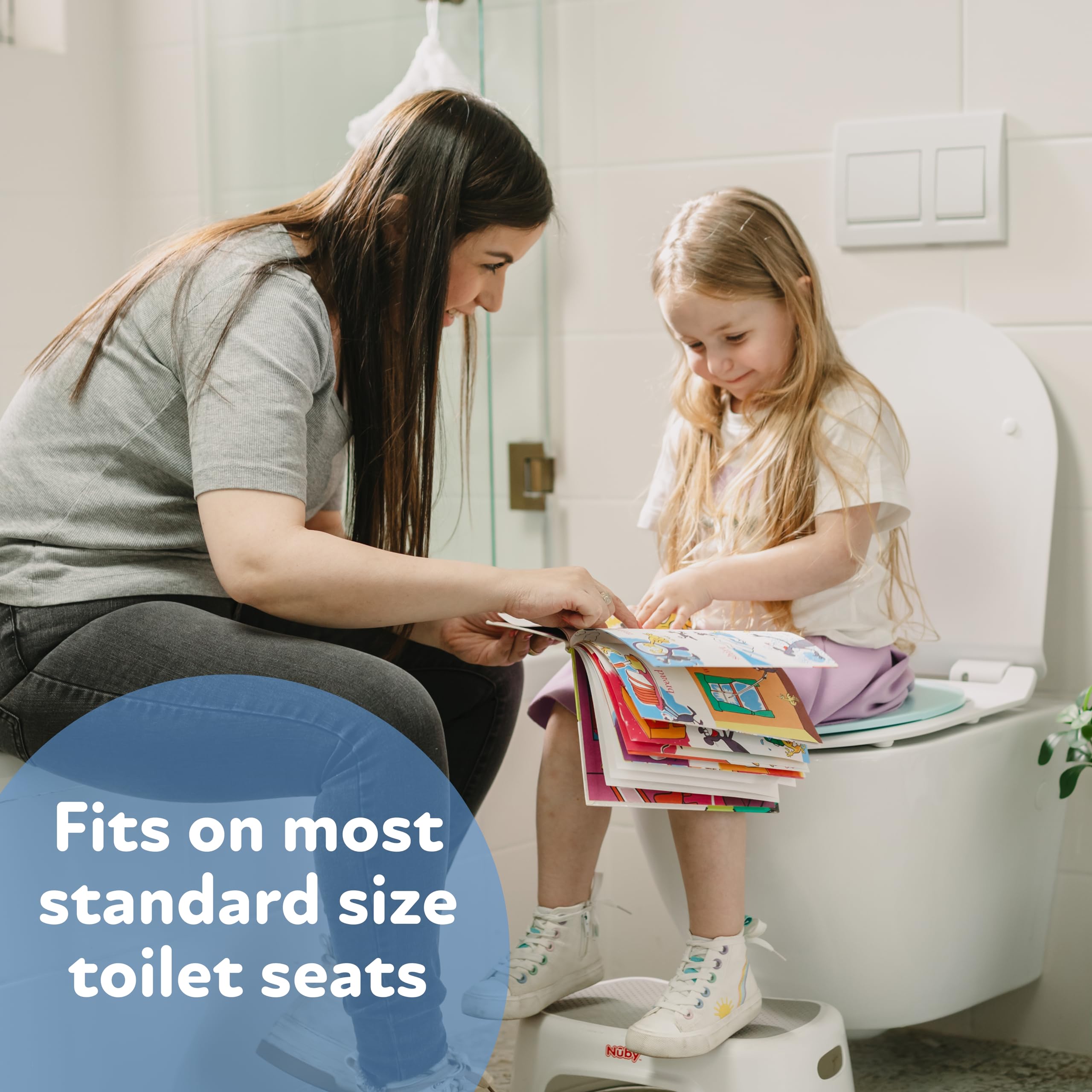 Nuby Folding Potty Seat, 18+ Months, in Aqua - Image 6